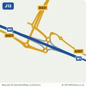 Map of M1 junction 13
