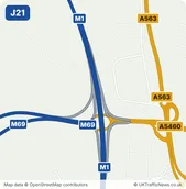Map of M1 junction 21