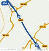 Map of M1 junction 34