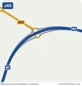 Map of M1 junction 45